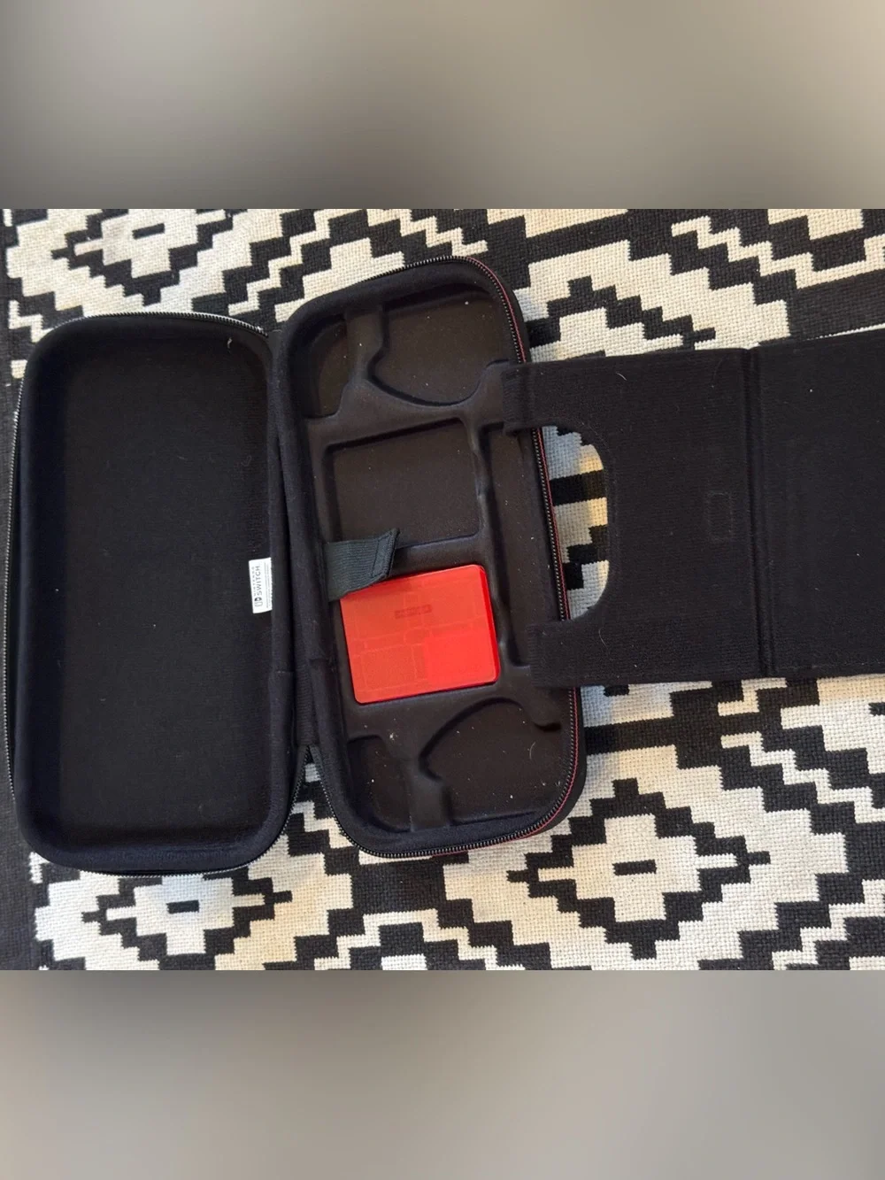 Nintendo Black Carry Case with Red Logo Accents
